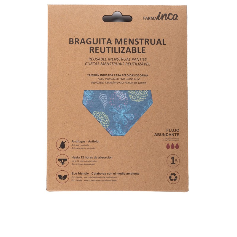 BRAGUITA MENSTRUAL absorción super azul talla M 1 u BRAGUITA MENSTRUAL absorción super azul talla M 1 u