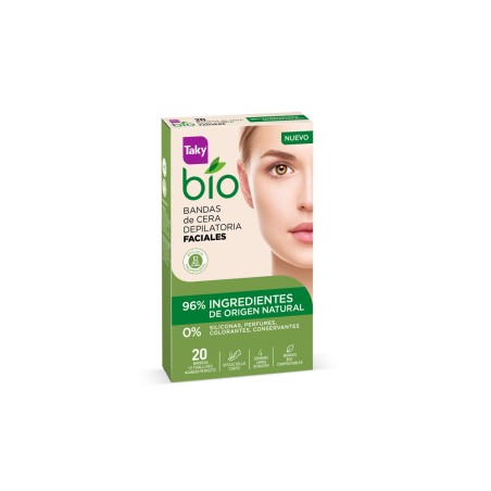 BIO NATURAL 0 % Enthaarungs-Gesichtswachsstreifen 20 Einheiten
