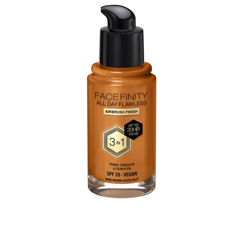 FACEFINITY ALL DAY FLAWLESS 3 IN 1 fondotinta W98-nocciola calda 30 ml FACEFINITY ALL DAY FLAWLESS 3 IN 1 fondotinta W98-nocciola calda 30 ml