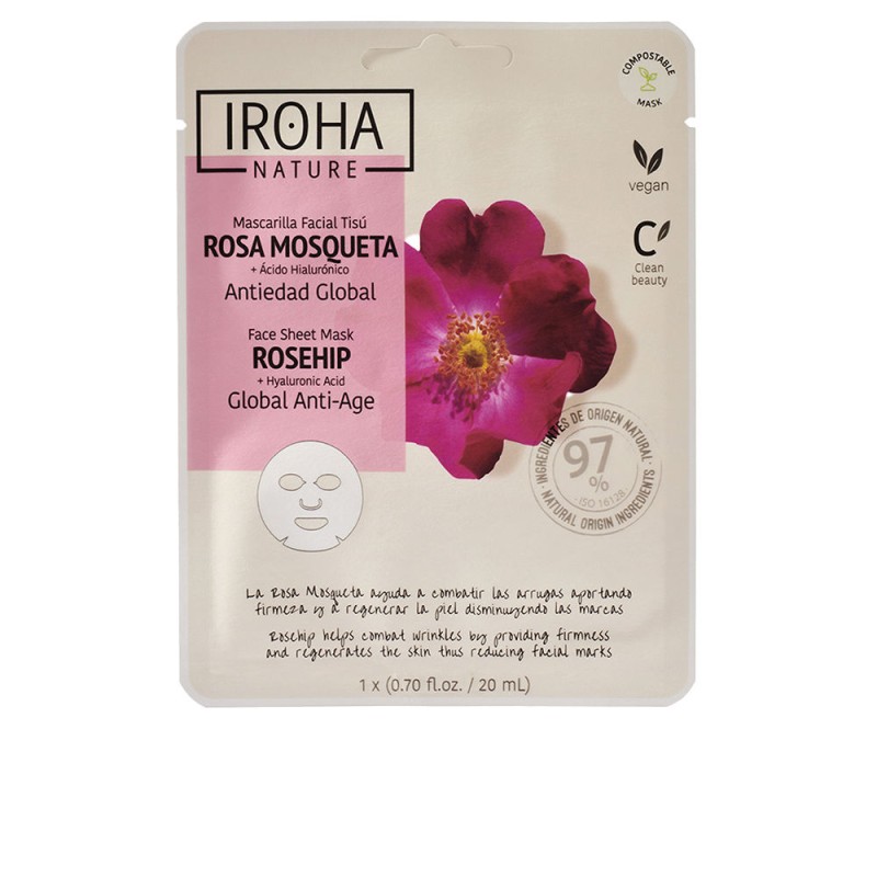 ROSA MOSQUETA mascarilla facial tisú 1 u ROSA MOSQUETA mascarilla facial tisú 1 u
